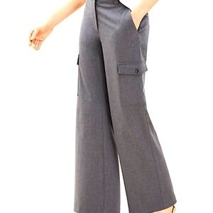 Loft Women’s Cargo Style Straight Pants Size 6 Black Business Casual Thick EUC